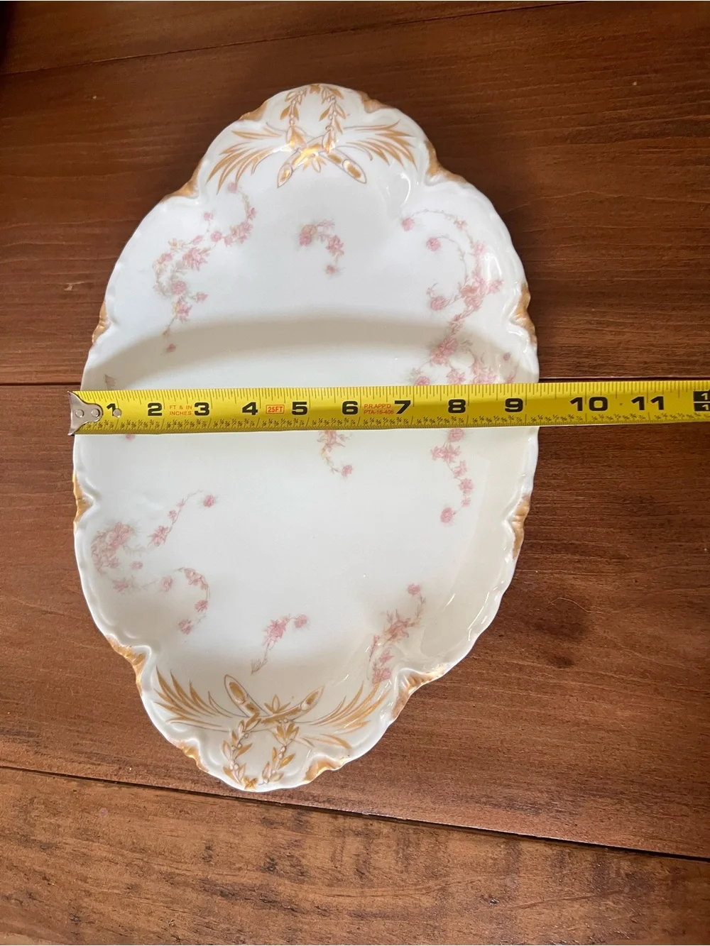 Haviland Limoges Porcelain Schleiger ?525 Pink Gold Floral 13.5” Platter